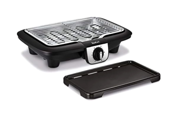 Tefal  Grill elektryczny, wielofunkcyjny, "Easy Grill", 2 w 1, do grilla BBQ i planchy, do użytku wewnątrz i na zewnątrz, 2100 W, czarny