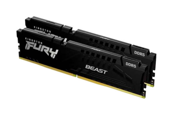 Kingston  FURY Beast svart DDR5 64 GB (2 x 32 GB) 6000MT/s CL30 DIMM gamer-PC-minne AMD EXPO och Intel XMP kit - KF560C30BBEK2-64