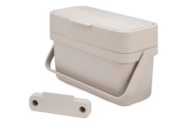 Joseph  Joseph Compo 4 - Köksavfallskärl med lock och justerbar luftgallring, kompostbehållare under diskbänken för köks- och dörrmontering, 4 liter - Sten