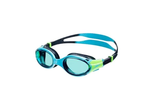 Speedo  Junior Biofuse 2.0 simglasögon | Patenterad enkel justering | Anti-dimma | anti-läckage | förbättrad passform | Förbättrad komfort, hypersonisk blå/äkta marinblå/lumo grön/blå, en storlek