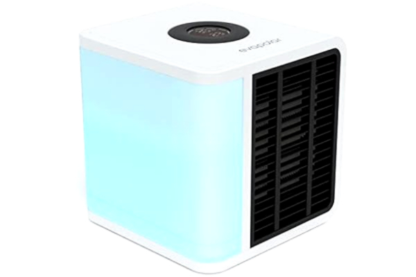 Evapolar EVAPOLAR evaLIGHT Plus personlig bärbar luftkylare och luftfuktare, skrivbordskylfläkt, för hem och kontor, med USB-anslutning och färgglatt inbyggt LED-ljus (vit)