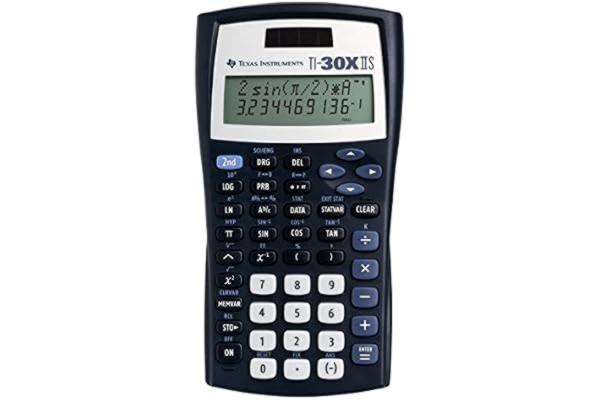 Texas Instruments  TI-30 XIIS FC Schulrechner (zweizeilig, Solar- und Batteriebetrieb) Dunkelblau