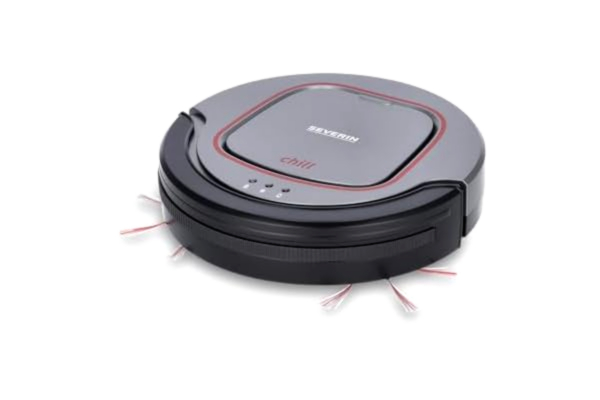 Severin SEVERIN dammsugarrobot "chill®", kraftfull dammsugarrobot för hårda golv och mattor med kort lugg, extra platt städrobot med trappstegsigenkänning, platinagrå, RB 7025