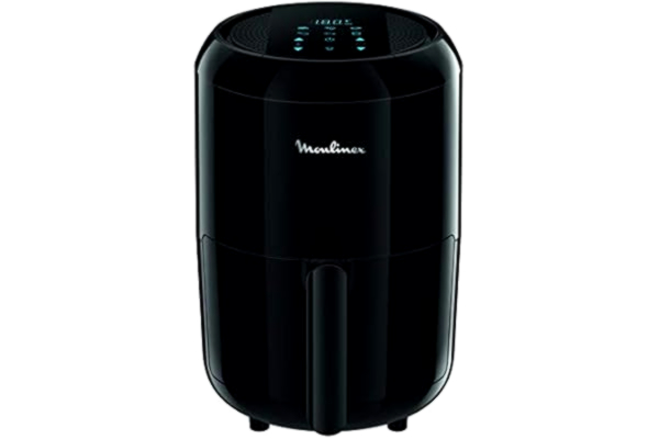 Moulinex  EZ3018 Easy Fry Compact Precision - frytkownica elektryczna dla 2 osób, 6 wstępnie ustawionych trybów, ekran dotykowy, 1030 W, pojemność spożywcza 1,5 kg, 1,6 l, czarna