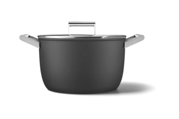 SMEG Smeg CKFC2611BLM Gryta 26 cm och lock svart, non-stick, aluminium, patenterad bas