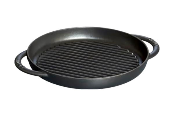 Staub  1203023 Rund Grill med två handtag, 26 cm, Matt Svart