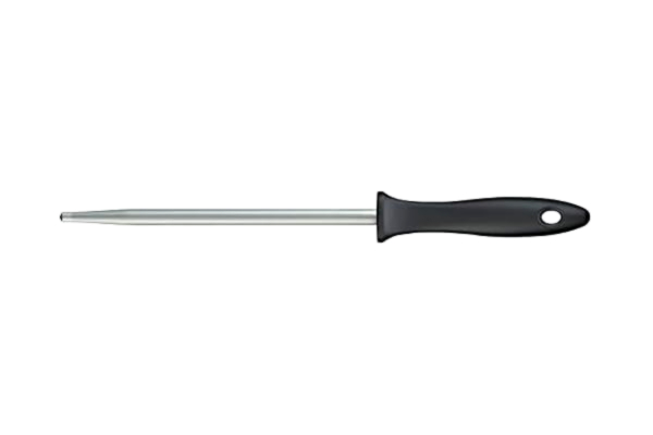 Fiskars  slipstål med plasthandtag, Essential, rostfritt stål, HRC 53, bladlängd: 20 cm, svart/silver, 1023781