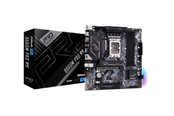 ASRock  B660M Pro RS Hovedkort - Intel B660 - Intel LGA1700 socket - DDR4 RAM - Micro-ATX