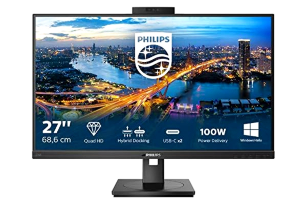 Philips  276B1JH monitor QHD 27", 75 Hz, 4 ms, IPS, stacja dokująca USB-C, kamera internetowa, regulacja wysokości, głośniki (2560 x 1440, 300 cd/m², HDMI/DP/USB-C)