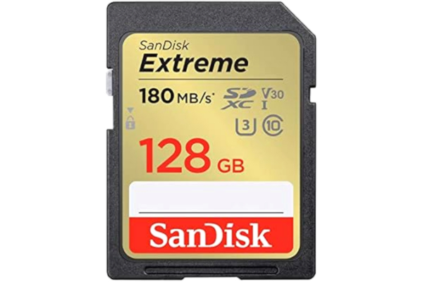 SanDisk  128GB Extreme SDHC kort, upp till 180 MB/s + RescuePro Deluxe, UHS-I, Kort 10, U3 V30