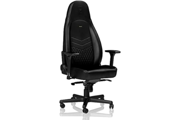 Noblechairs noblechairs Icon Chaise de Gaming - Chaise de Bureau - Cuir Véritable - Noir
