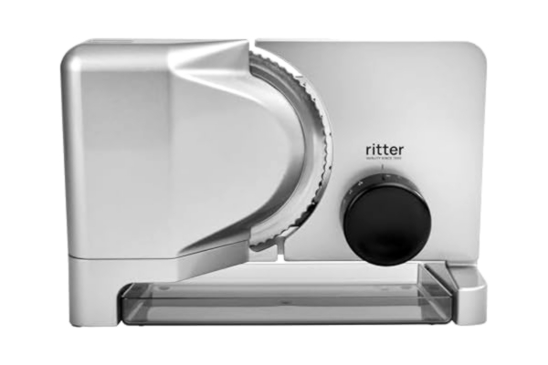 Ritter ritter E 16 elektrisk skärmaskin för kött och bröd i metall med ECO-motor, Made in Germany, Silver