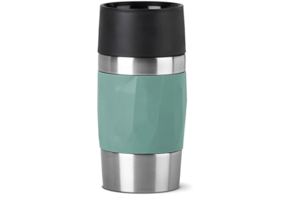 Tefal  0,3 l grön isolerad mugg, dubbelväggsisolering, håller varma drycker 3 timmar, färska 6 timmar, rostfritt stål, silikonbeläggning, resemugg kompakt N2160310