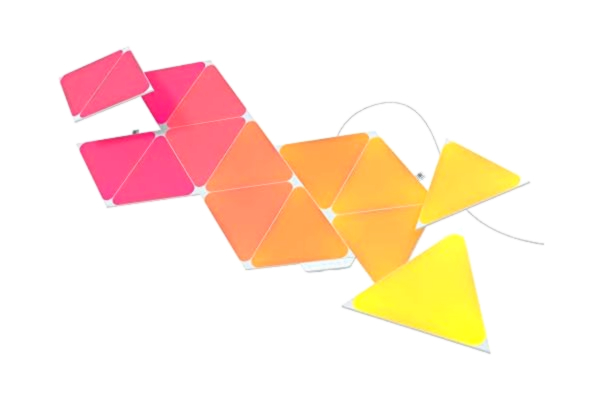 Nanoleaf  Shapes Triangle Starter Kit, 15 smarta ljuspaneler LED RGBW - Modulära Wi-Fi-färgskiftande vägglampor, fungerar med Alexa Google Assistant Apple Homekit, för rumsinredning och spel