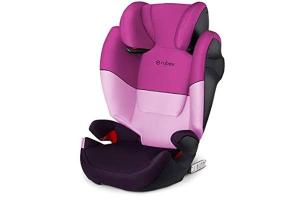 Cybex  Silver Solution M-Fix Child's Car Seat, High Back Booster, with Reclining Headrest and ISOFIX Compatible, Group 2/3 (15-36 kg), From Approx 3-12 Years, Purple Rain