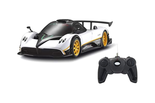 Jamara JAMARA 405143 – Pagani Zonda R 1:24 40 MHz – RC bil, officiellt licenserad, upp till 1 timmars restid vid ca. 9 km/h, perfekt återbildade detaljer, högkvalitativt utförande, vit