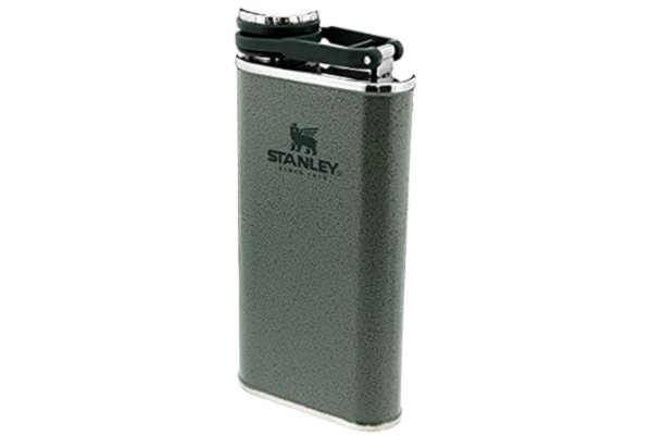 Stanley  1913 Classic Wide Mouth Flask 0.23L Hammertone Green With Never-Lose Cap - Fickplunta I Rostfritt Stål Med Stor Öppning För Enkel Påfyllning Och Hällning - BPA-Fri Läckagesäker Plunta