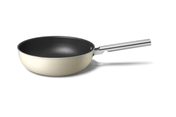 SMEG Smeg CKFW3001CRM Wok 30 cm kräm, non-stick, aluminium, patenterad bas