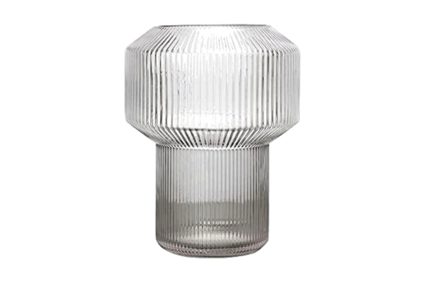 By On BY ON Glasvas Rikke, Ø 18,5 x 24,5 cm, transparent, blomvas glas, glasvas rund, bordsdekoration vardagsrum och matbord, designvas, dekorativ glasvas för färska eller torkade blommor