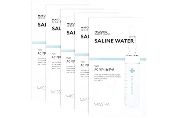 Missha MISSHA - Ansiktsmask Ac Care Solution Sheet Mask NaCl | Speciell vård för akne | Renande och antiseptisk med NaCl | Innehåller salicylsyra och botaniska extrakt, 1 enhet