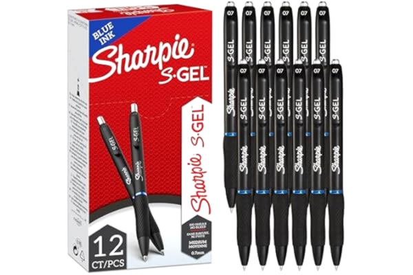Sharpie  S-Gel | Gel pennor | Medium Point (0,7 mm) | Blått bläck | 12 stycken