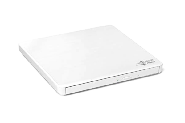 LG Hitachi-LG GP60 External DVD Drive, Slim Portable DVD Burner/Writer/Player for Laptop, Windows and Mac OS Compatible, USB 2.0, 8x Read/Write Speed - White