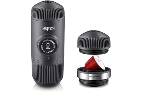 Wacaco Drinkware WACACO NANOPRESSO manual ground coffee machine with adapter and bag, black