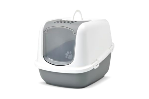 Savic Beeztees Jumbo Kattlåda, 66 x 48 x 46 cm, Vit/Grå