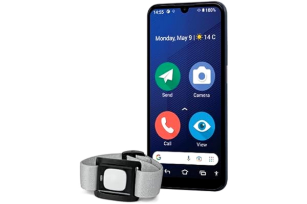 Doro  8210 + Doro 3500 Larmkanpp - 4G Olåst Smartphone Seniorer - Smartphone Äldre - Lättanvänd Mobiltelefon - Trippelkamera 16MP - Vattentålig Android-telefon - 6,1" Skärm - SOS-knapp - GPS