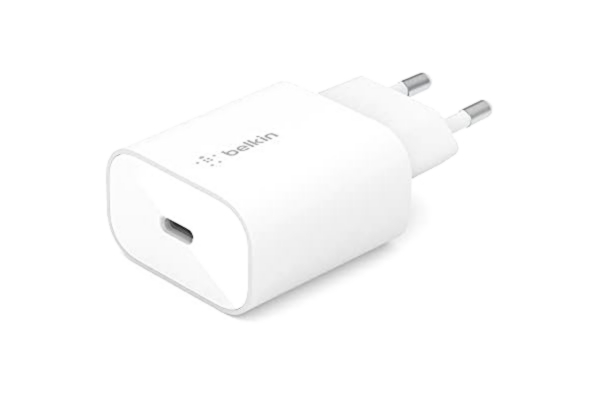 Belkin  BoostCharge 25W väggladdare med PPS, USB-C Power Delivery, USB C laddare, snabbladdare, laddare typ C för iPhone 15, 14, Plus, Pro, Max, Samsung Galaxy S24, S23, iPad, Pixel och mer