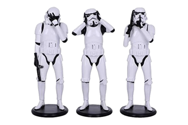 Nemesis Now  Original Stormtrooper Three Wise Sci-Fi-figurer, vit, 14 cm