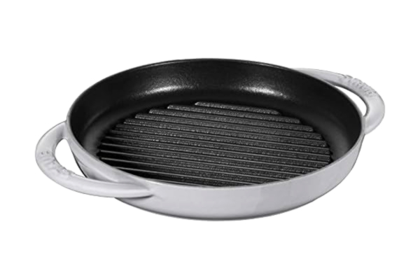 Staub  Grillpander Pure grill 23 cm, Rund, Grafitgrå, Støbejern