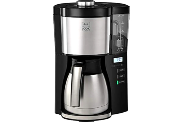 Melitta  Look Therm Timer Kaffemaskine - 10 kopper - Sort / Sølv