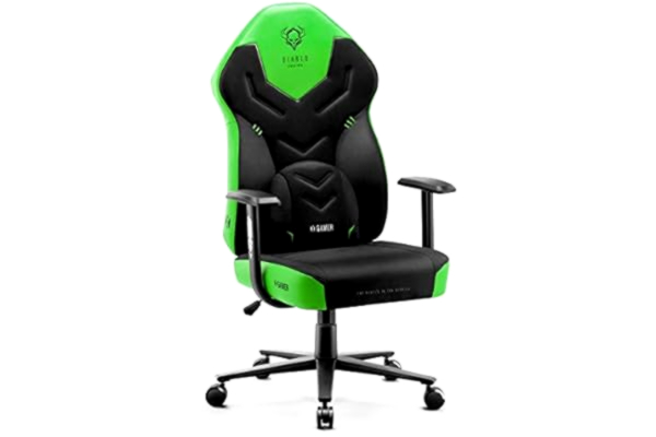 Diablo  X-Gamer 2.0 Fotel Gamingowy Krzesło Biurowe Dla Gracza Pianka HR Wygodne Podłokietniki Materiałowa Tapicerka Ergonomiczny Design (Zielony)