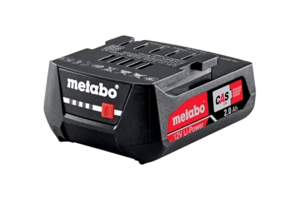 Metabo metabo LiPOWER batteripack 12 V/2,0 Ah – Li-Ion batteri med luftkyld laddningsteknik, ESCP cellskydd, kapacitetsdisplay, lång livslängd – perfekt för metabo batteriverktyg