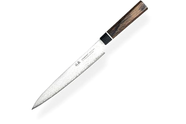 Suncraft SXLBD-07 SUNCRAFT VG-10 Svart Damaskus Sashimi-kniv – kärna tillverkad av japansk VG-10 stål mellan 66 lager av 2 rostfria damaskusstål och ergonomiskt handtag, blad 210 mm