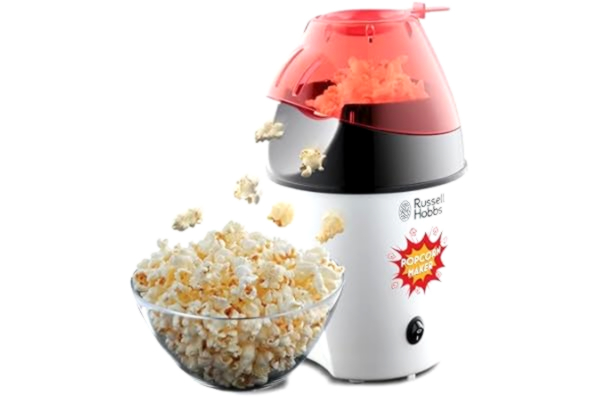 Russell Hobbs  popcornmaskin, tillagar upp till 12 koppar popcorn 35-50g, cirkulerande varmluft ingen olja behövs, doseringssked, 1200W, Fiesta 24630-56