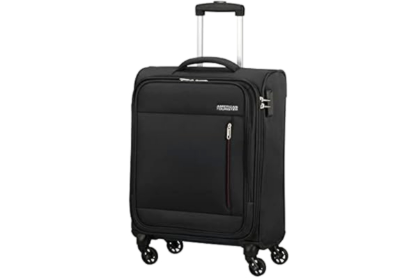 American Tourister  Heat Wave Chariot de Cabine 4 roulettes 55 cm, Noir (Jet Black), Standard-Größe, Bagages à Main