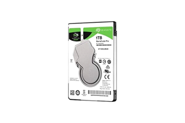 Seagate  BarraCuda Pro, 1 To, Disque Dur Interne Hautes Performances HDD – 2,5" SATA 6 Gbit/s 7 200 tr/min, 128 Mo de mémoire cache, pour PC, services Rescue valables 2 ans (ST1000LM049)