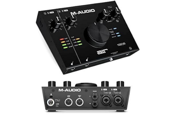 M-Audio M-AUDIO AIR 192x6 USB-ljudkort MIDI-gränssnitt med 2 ingångar/2 utgångar med inspelningsprogram, effekter och virtuella instrument i studioklass