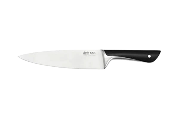 Tefal  Jamie Oliver by K26701 kockkniv 20 cm, hög skäreffekt, distinkt design, resistenta och hållbara blad, rostfritt stål, svart