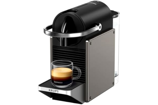 Krups  XN306T10 Nespresso Pixie, Kapselkaffemaskin, 2 kaffeval, industriell design, energibesparande, återvinningsbara kapslar, mörkgrön