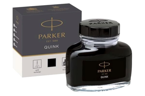 Parker  1950375 Quink Reservoarpenna bläck i en bläckhorn, 57 ml, svart