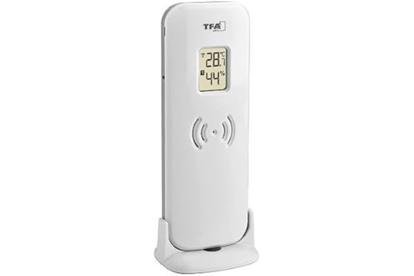 TFA  Dostmann Thermo Hygro Sändare, 30.3249.02, för TFA-radiostationer 30.3057.01, 30.3058.01, 35.1129, 35.1139.01, 35.1145, 35.1150, 35.1161, 35.1162, 35.1164, 35.1124 vit
