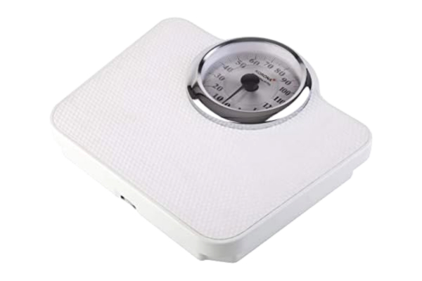 Korona  77400 mechaniczna waga osobowa BODO | nośność 150 kg, podziałka 1 kg | antypoślizgowa, duża powierzchnia ważenia | pełna skala z chromowanym pierścieniem na wyświetlacz