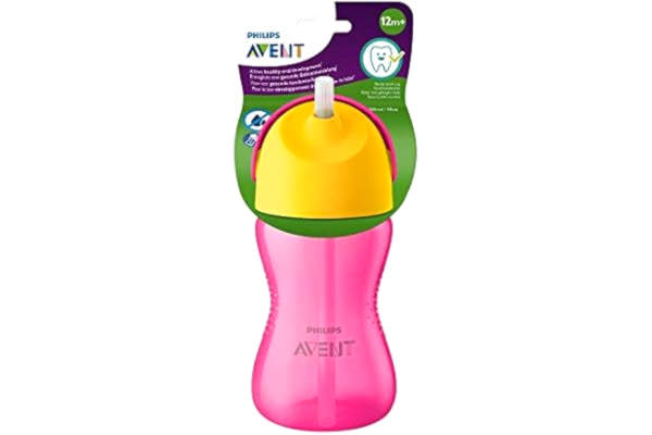 Philips  Avent Sippy Cup för småbarn och spädbarn, BPA-fri, 300 ml, rosa och orange (modell SCF798/02)