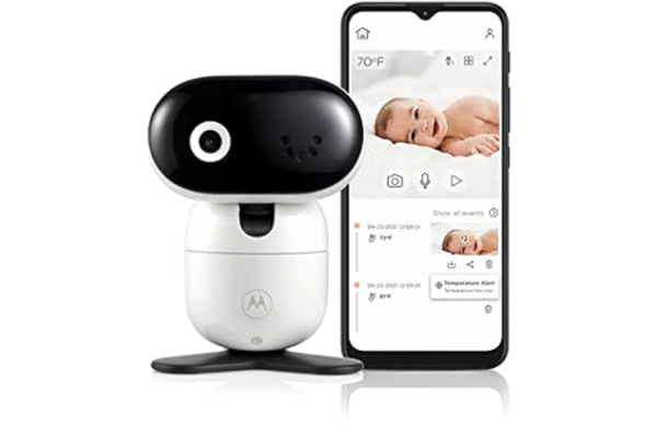 Motorola Home Motorola Nursery PIP1010 Wifi babykamera - panorering, lutning, zoom, mörkerseende - väggfäste inkl. - Motorola Nursery 24 timmars molnapp inkl. rumstemperatur, com. talkiewalkie