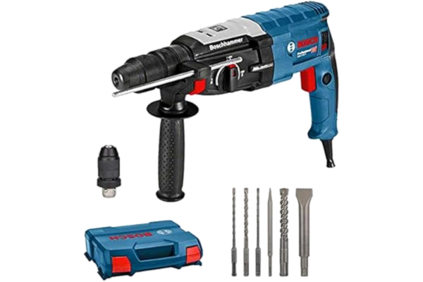 Bosch  Professional Hammer Drill GBH 2-28 F (880 Watt, Max Concrete Drilling Ø: 28 mm, Including Set of 6 Perforation Scissors, Sds-Plus, in L-Case) - Amazon Exclusive Set