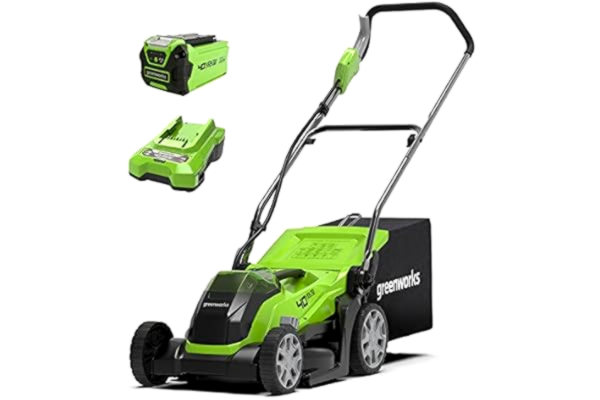 Greenworks  G40LM35K2 Cordless Lawnmower for Lawns up to 200m², 35cm Cutting Width, 40L Bag PLUS 40V 2Ah Battery & Charger, 3 Year Guarantee