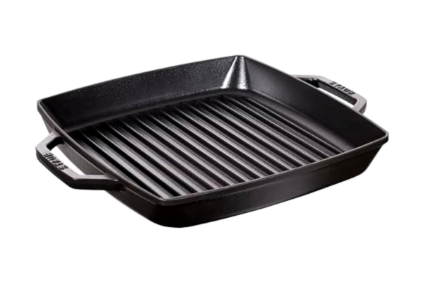 Staub  40511-683-0 Grillpfanne mit zwei Griffen, quadratisch, 28 cm, Gusseisen, schwarz, 39 x 32,5 x 5,0 cm